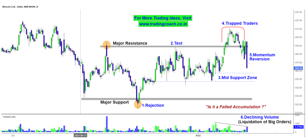 Biocon Share Prices - 1D Chart Price Action Trading