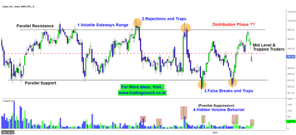 Cipla Share Prices on 1D Chart - Price Action Trading Analysis